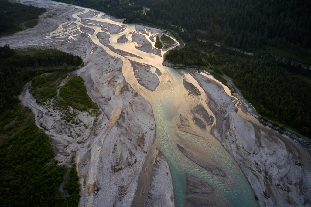 Emotionsbilder Lechtal9 Lechzopf im Lechtal bei Sonnenaufgang mit Drohne fotografiert